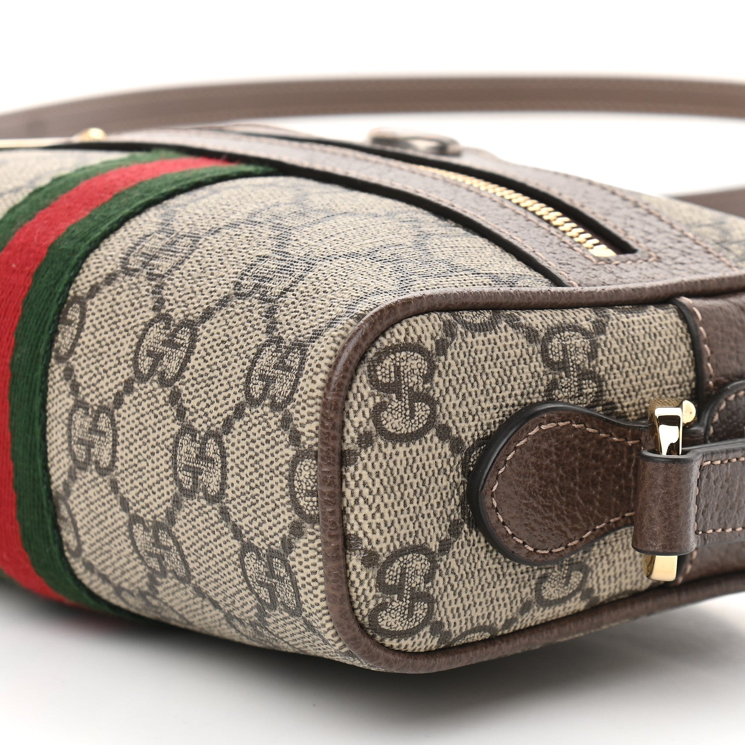Gucci GG Supreme Monogram Web Mini Ophidia Shoulder Bag Brown 9 of 9