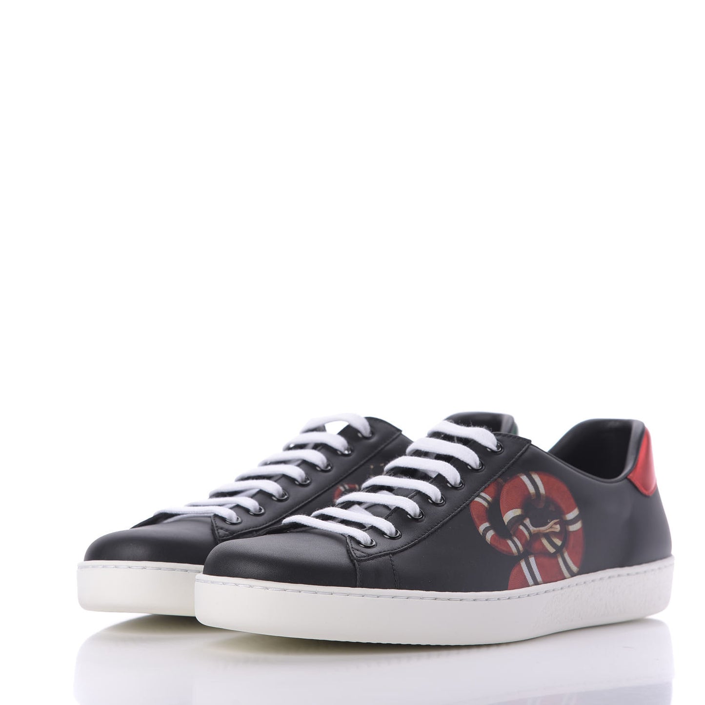 Calfskin Kingsnake Mens Ace Sneakers 11 Black Multicolor