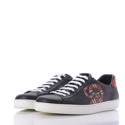 Gucci Calfskin Kingsnake Mens Ace Sneakers 11 Black Multicolor 2 of 10