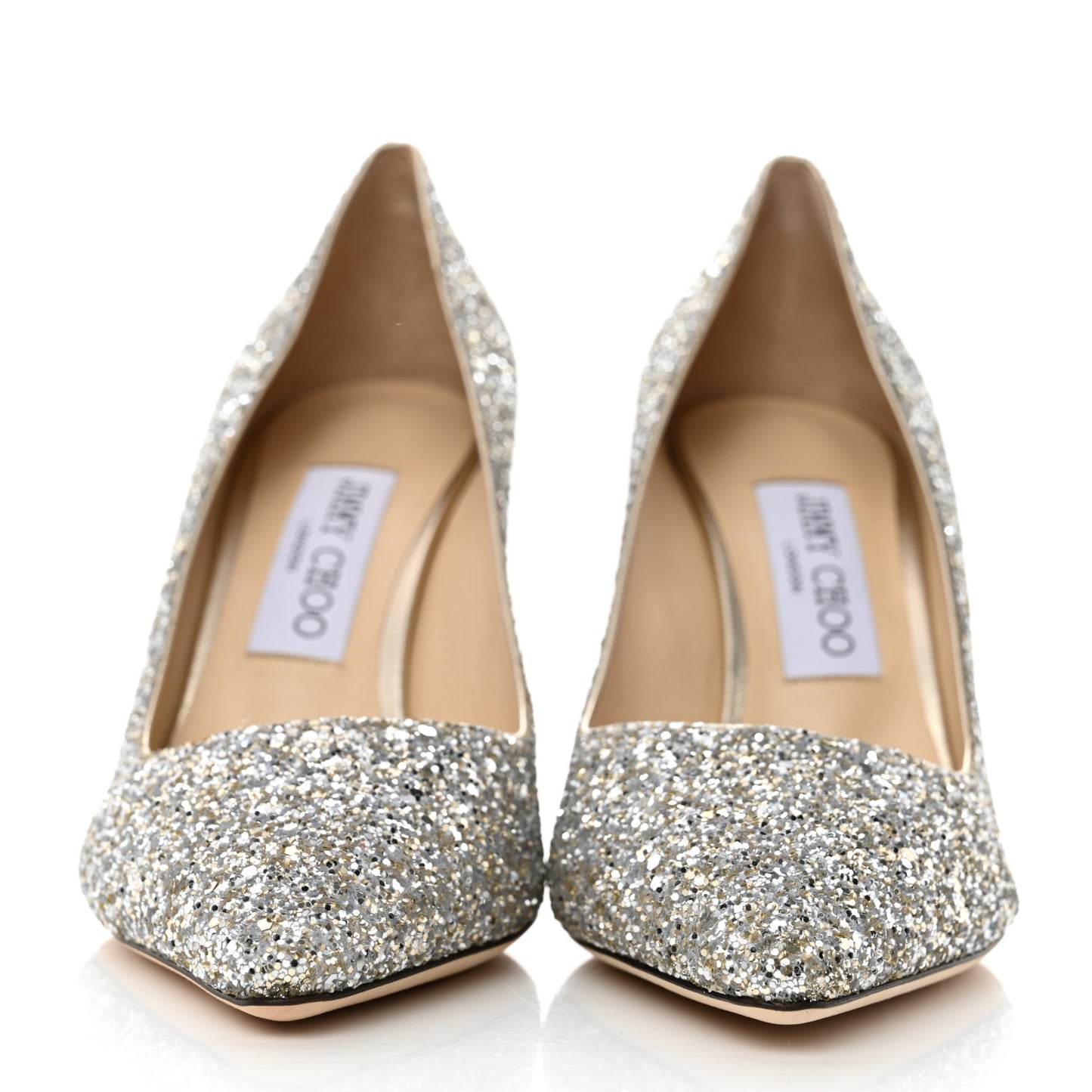 Glitter Pointy Toe Romy 85 Pumps 38 Champagne