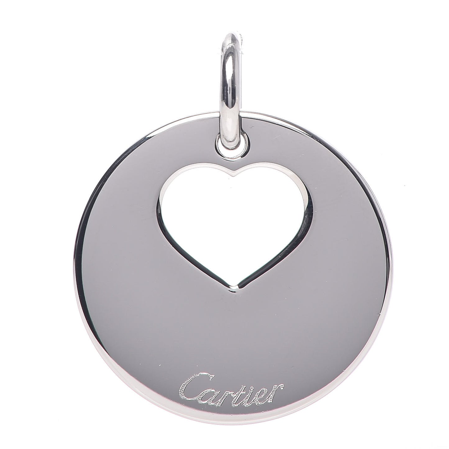 Stainless Steel Round Open Heart Pendant