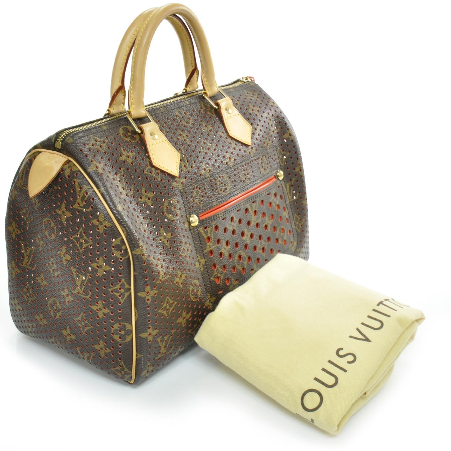 Louis Vuitton Monogram Perforated Speedy 30 Orange 3 of 11