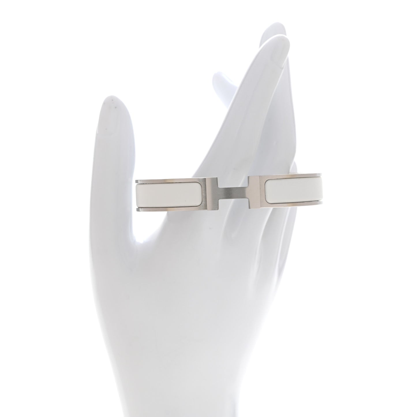 Matte Enamel Narrow Clic Clac HH Bracelet GM White