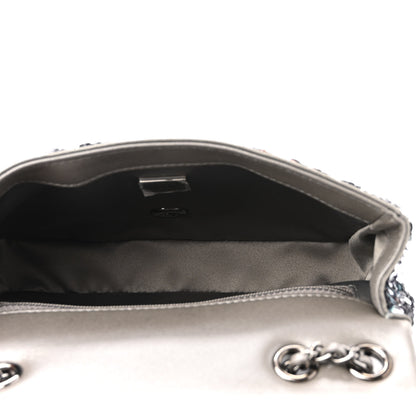 Chanel Lambskin Sequin Crystal Diamante Mini Flap Silver 5 of 10