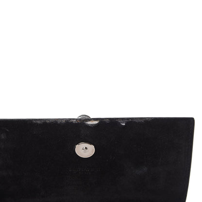 Saint Laurent Croc Calfskin Embossed Small Classic Monogram Kate Tassel Satchel Black 9 of 10