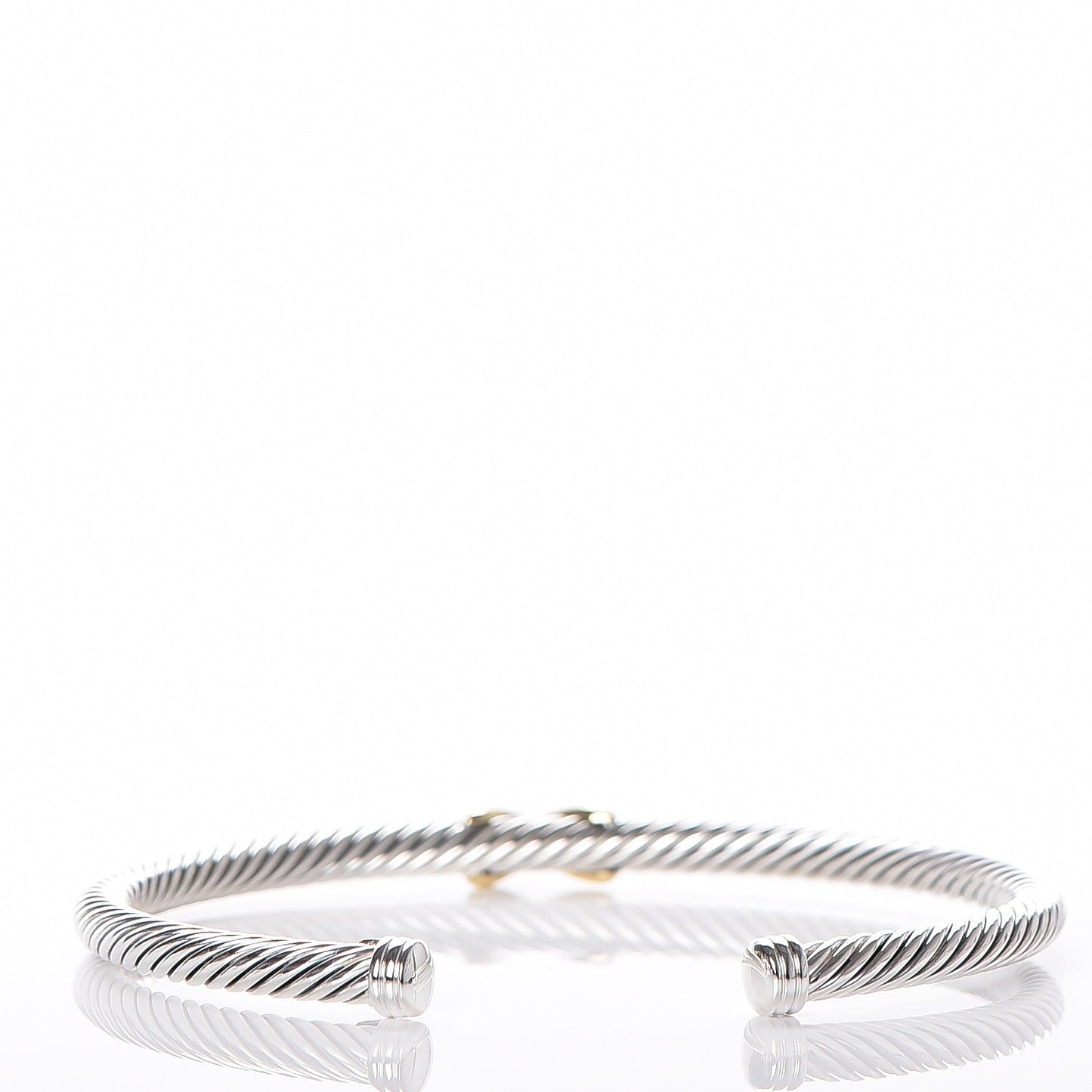 Sterling Silver 18K Yellow Gold 4mm X Station Cable Bracelet