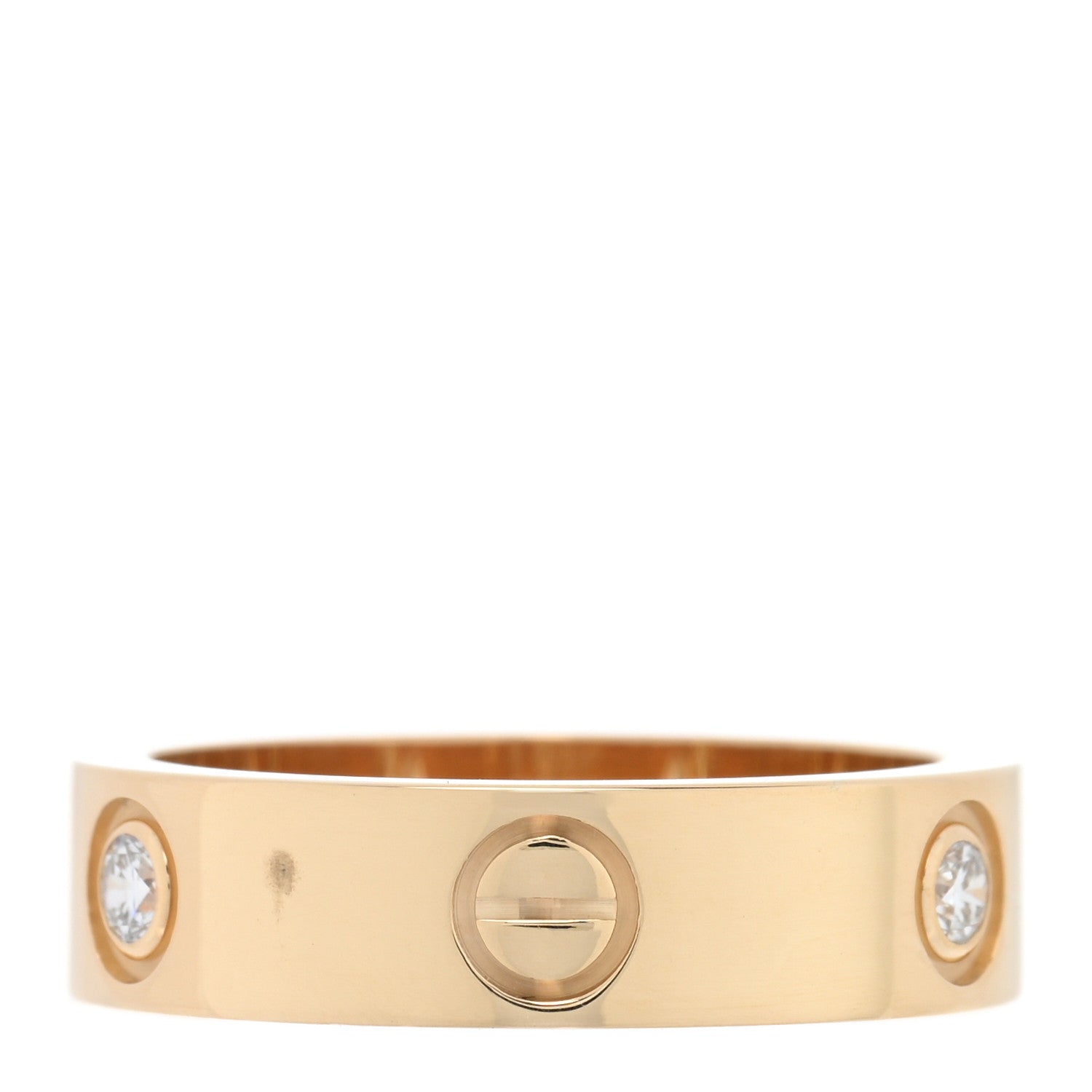 Cartier 18K Yellow Gold 3 Diamond 5.5mm LOVE Ring 57 8 3 of 5