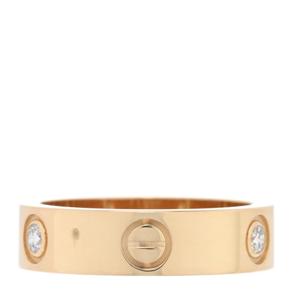 Cartier 18K Yellow Gold 3 Diamond 5.5mm LOVE Ring 57 8 3 of 5