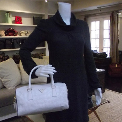 Prada Saffiano Perforated Bauletto White 2 of 14