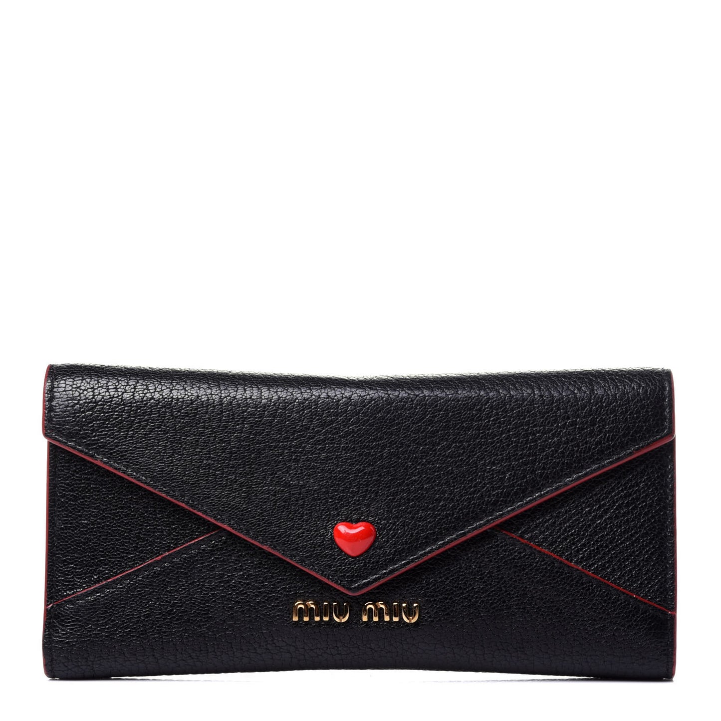 Goatskin Madras Love Envelope Wallet Black
