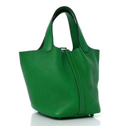 Hermes Taurillon Clemence Monochrome Picotin Lock 18 PM Bambou 3 of 9