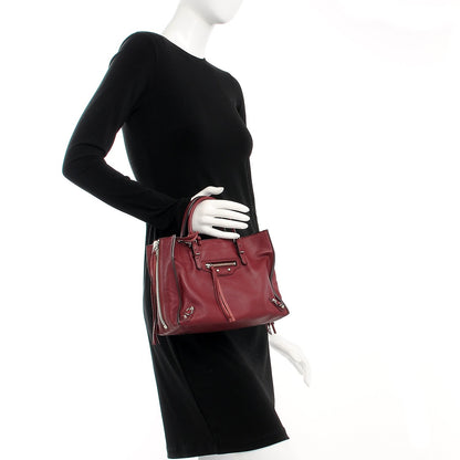 Balenciaga Veau Papier A6 Zip Around Tote Rouge Pourpre 3 of 11
