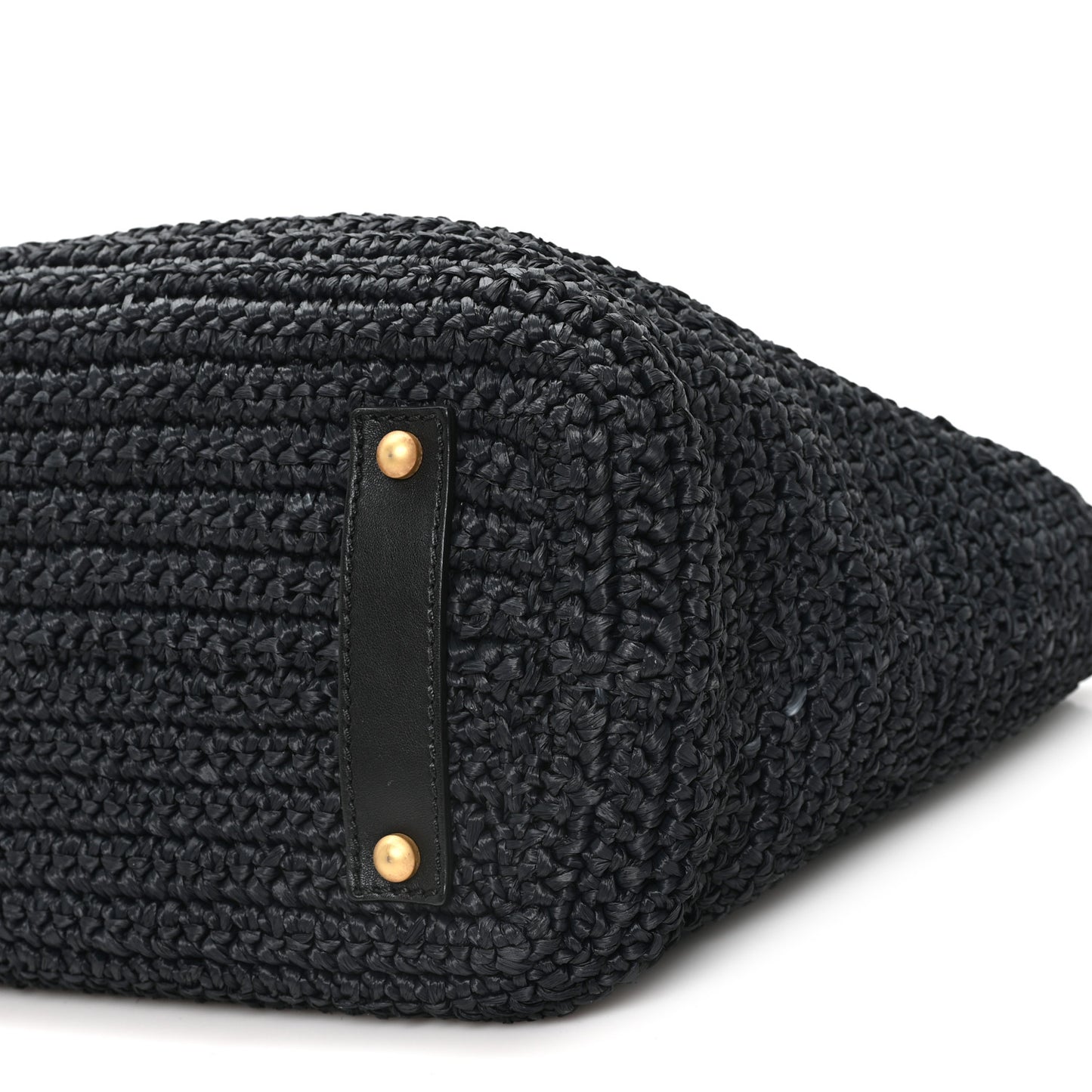 Straw Raffia Tote Black