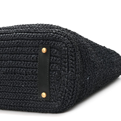 Chanel Straw Raffia Tote Black 10 of 12