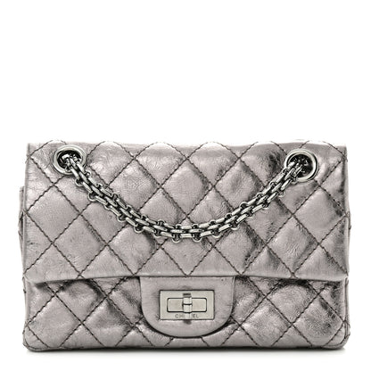 Chanel Metallic Calfskin Quilted 2.55 Reissue 224 Flap Silver 1 of 12