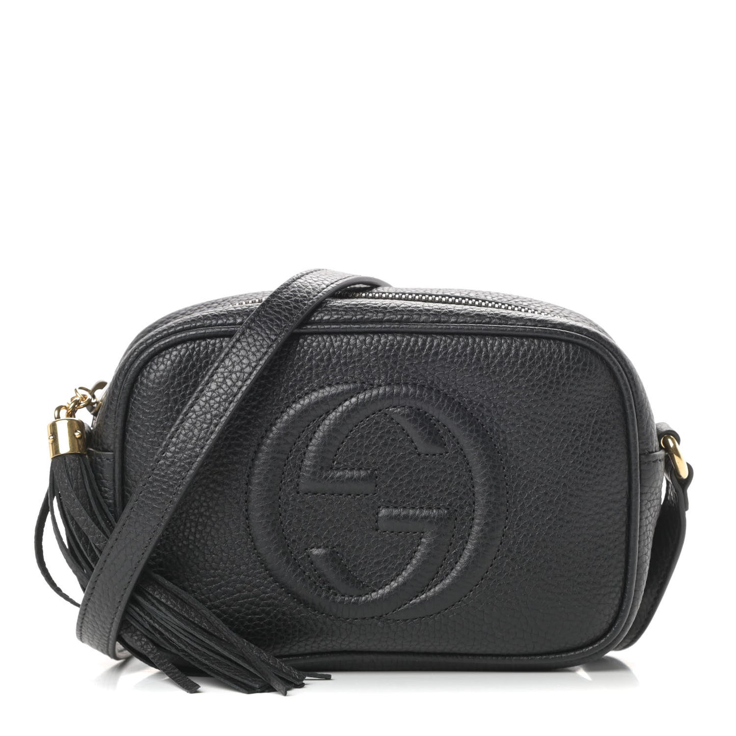 Pebbled Calfskin Mini Soho Disco Bag Black
