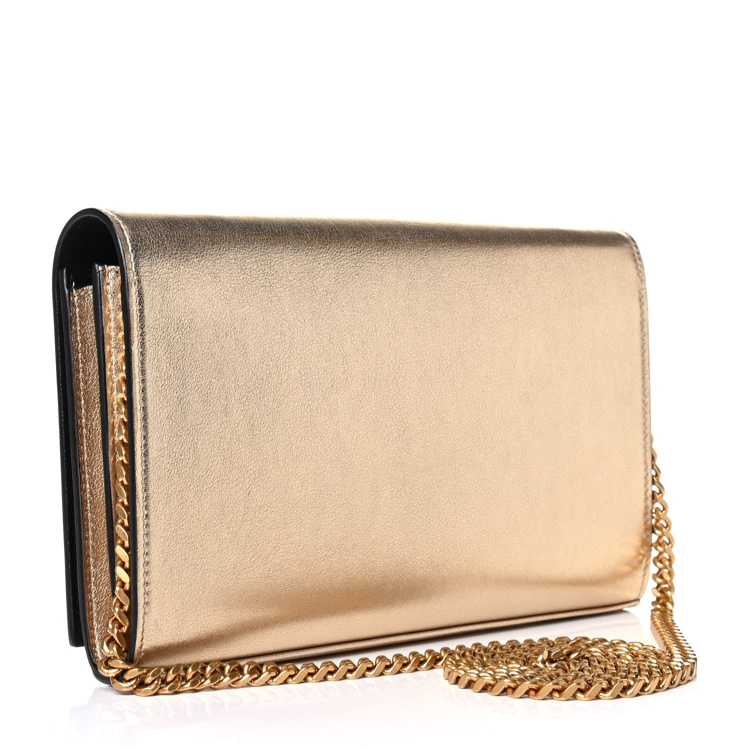 Saint Laurent Metallic Calfskin Medium Classic Monogram Kate Satchel Gold 2 of 5