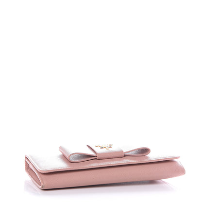 Prada Saffiano Bow Continental Wallet Orchidea 3 of 10