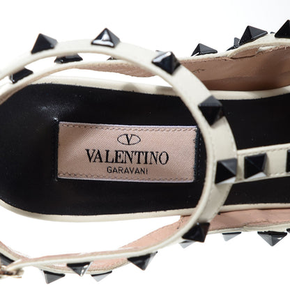 Valentino Garavani Nappa Rockstud Ankle Strap 100mm Pumps 38.5 Black Light Ivory 8 of 8