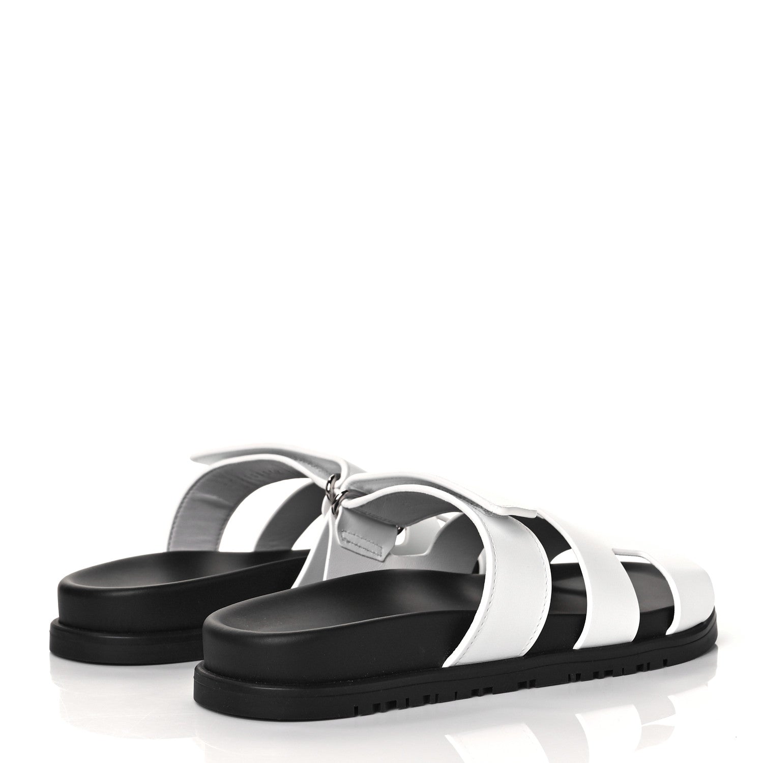 Hermes Calfskin Womens Chypre Sandals 37.5 White 4 of 9