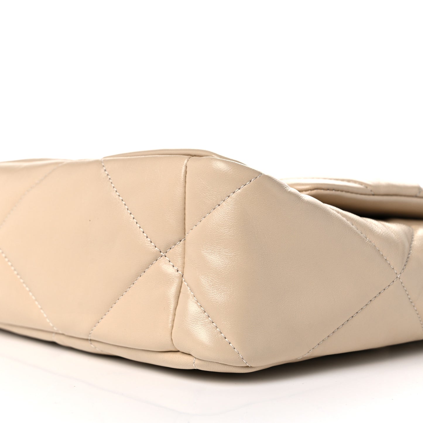 Lambskin Quilted Large Chanel 19 Flap Beige