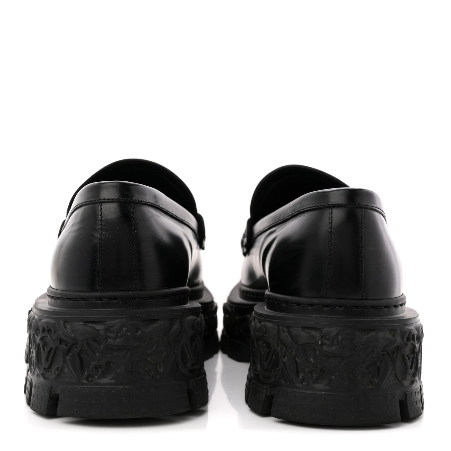 Calfskin Baroque Mens LV Loafers 8 Black