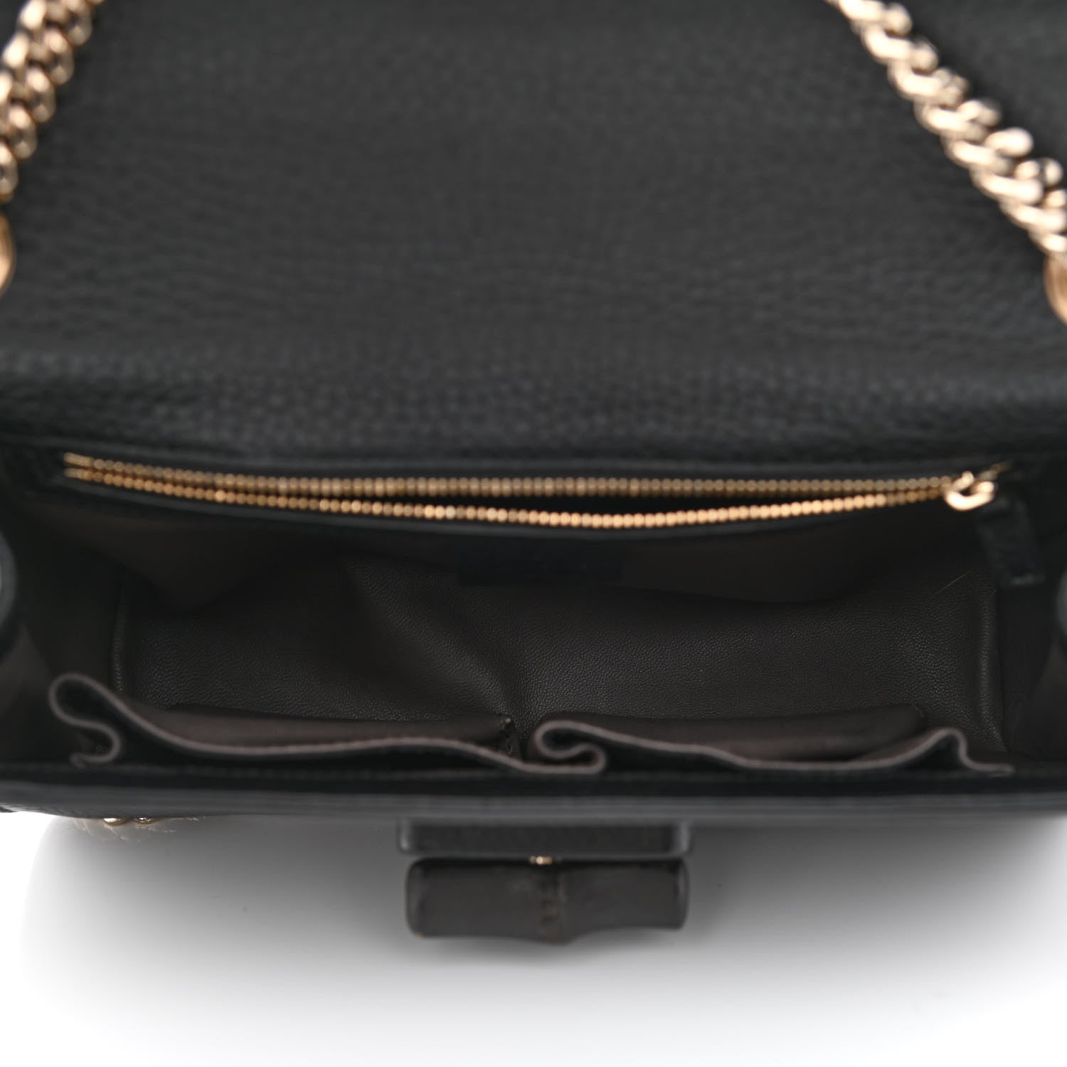 Gucci Pebbled Calfskin Medium Miss Bamboo Shoulder Bag Black 5 of 10