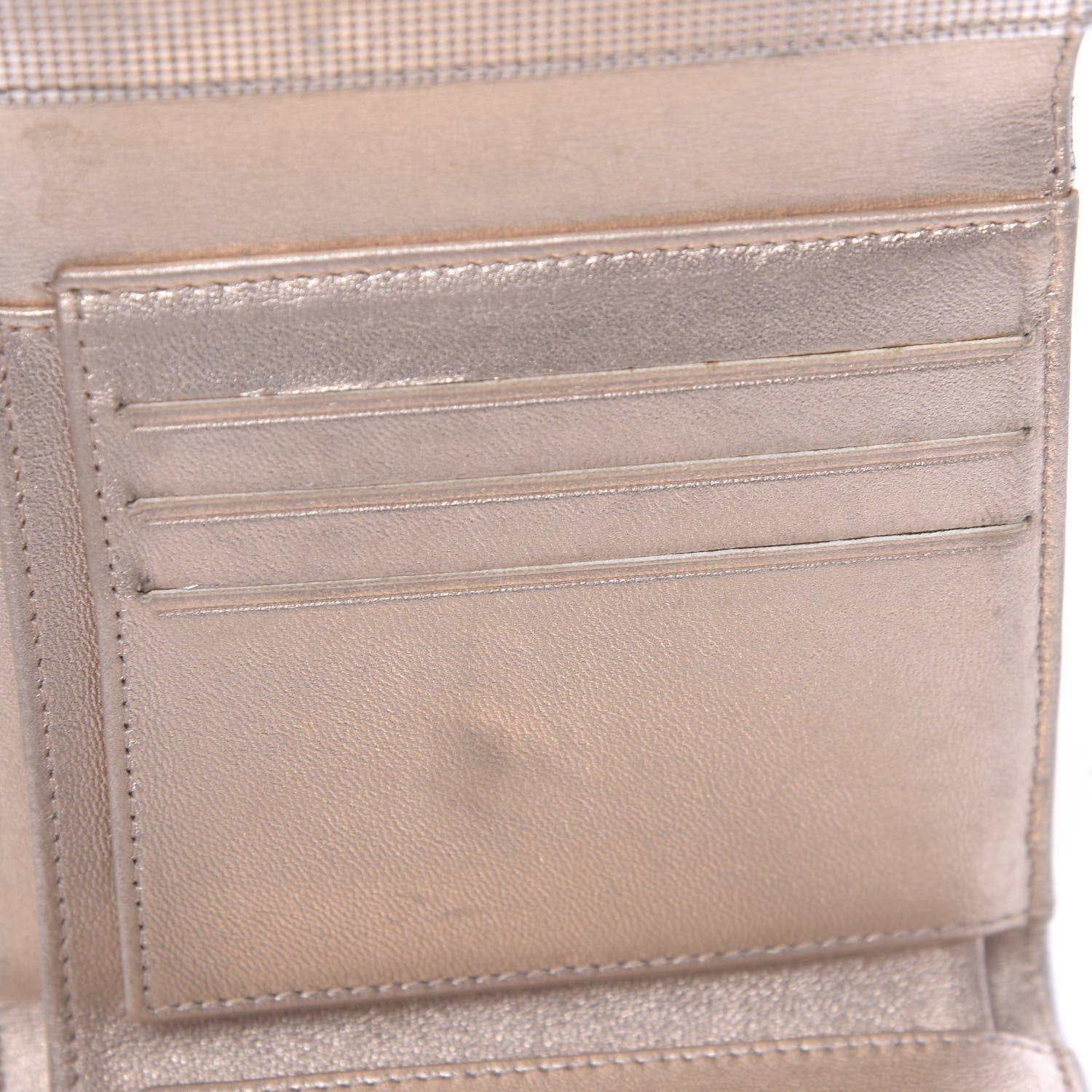 Chanel Metallic Calfskin Pixel Effect Quilted Compact Flap Wallet Gold 12 of 16