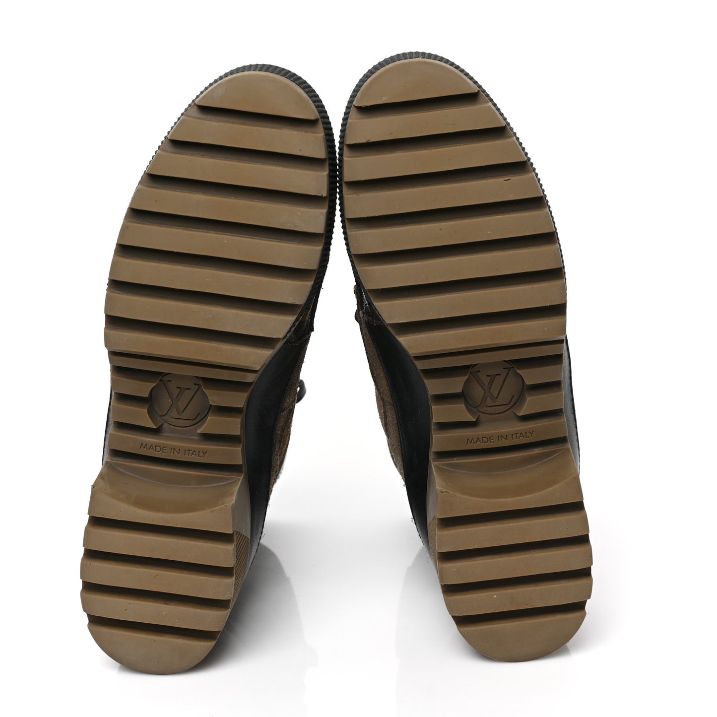 Suede Calfskin Monogram Laureate Platform Desert Boots 39 Taupe