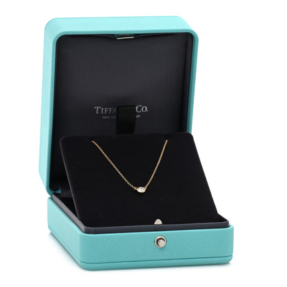 Tiffany 18K Yellow Gold Diamond .17ct Elsa Peretti Diamonds by the Yard Pendant Necklace 5 of 5