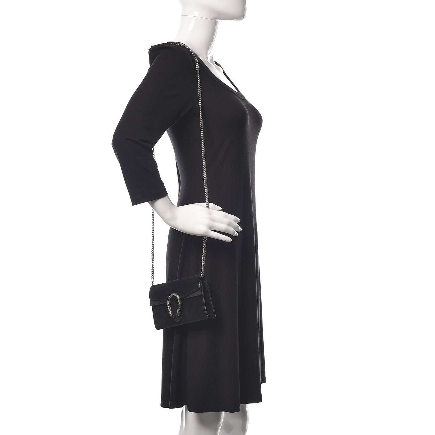 Suede Super Mini Dionysus Shoulder Bag Black
