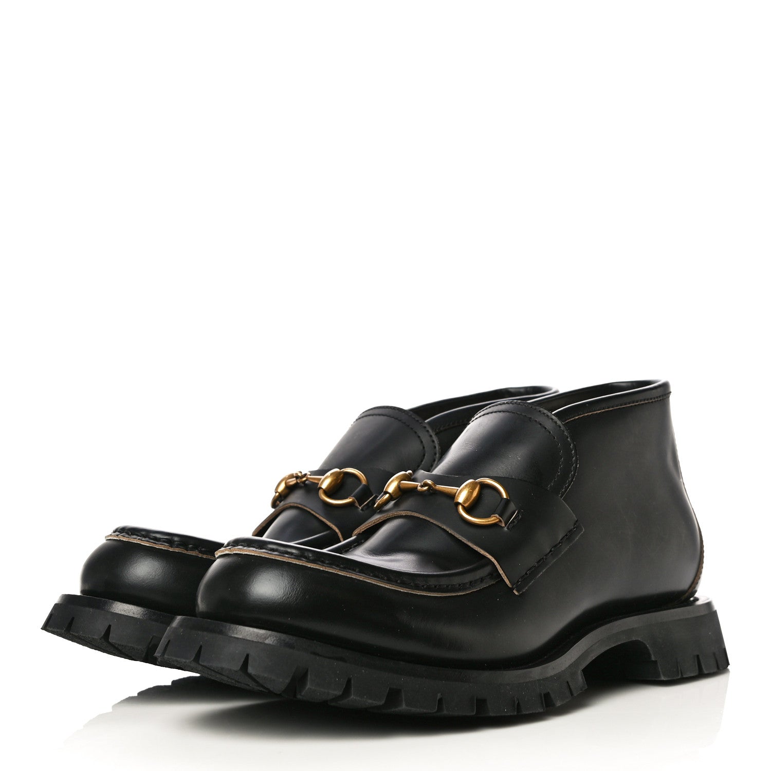 Gucci Cordovan Lux Mens Harald Horsebit Ankle Boots 8 Black 5 of 27