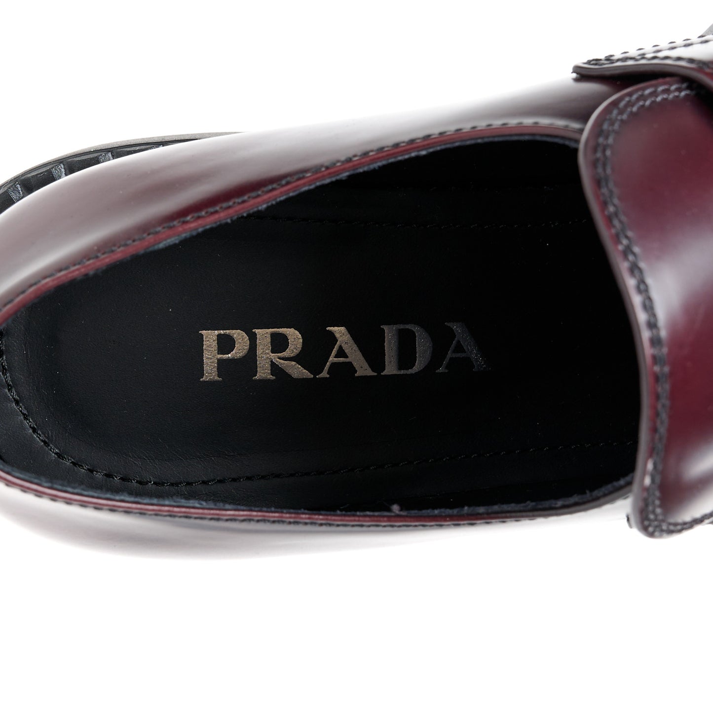 Spazzolato Metal Triangle Logo 50mm Loafers 39.5 Cordovan