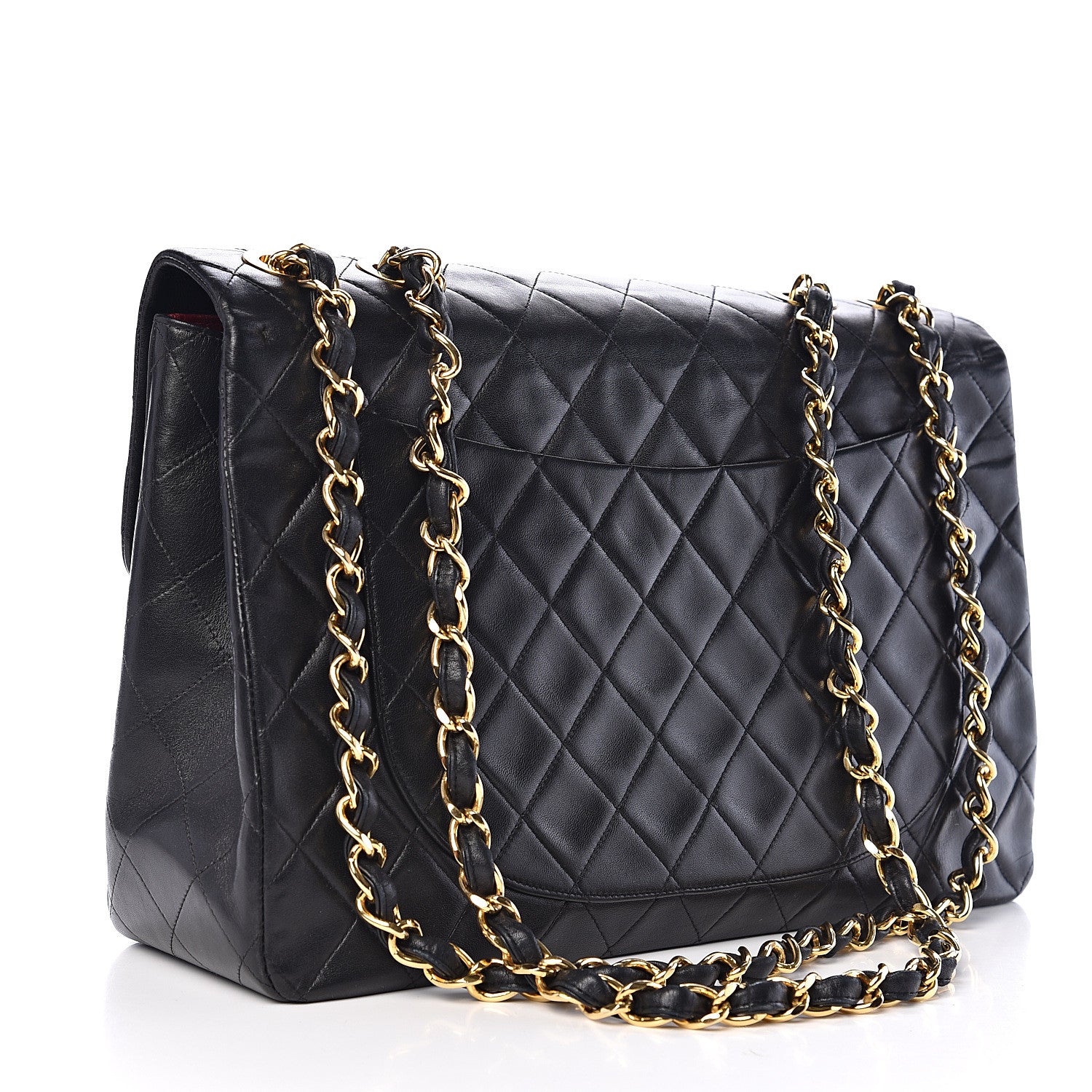 Chanel Lambskin Quilted XL Jumbo Single Flap Black 2 of 13