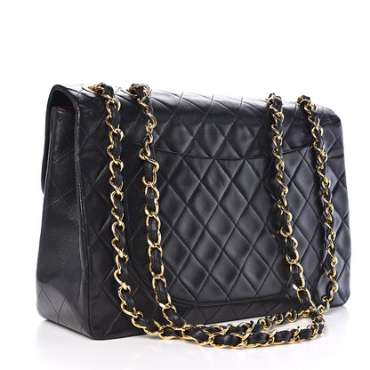 Chanel Lambskin Quilted XL Jumbo Single Flap Black 2 of 13