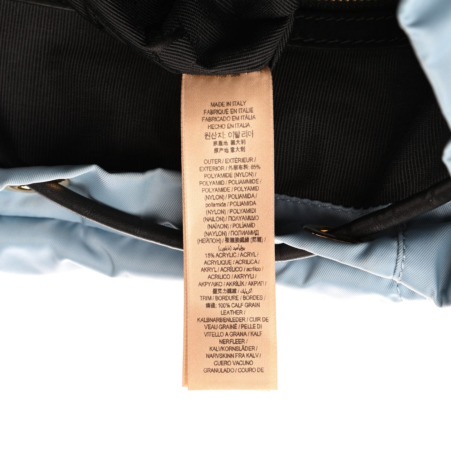 Nylon Medium Rucksack Backpack Light Blue