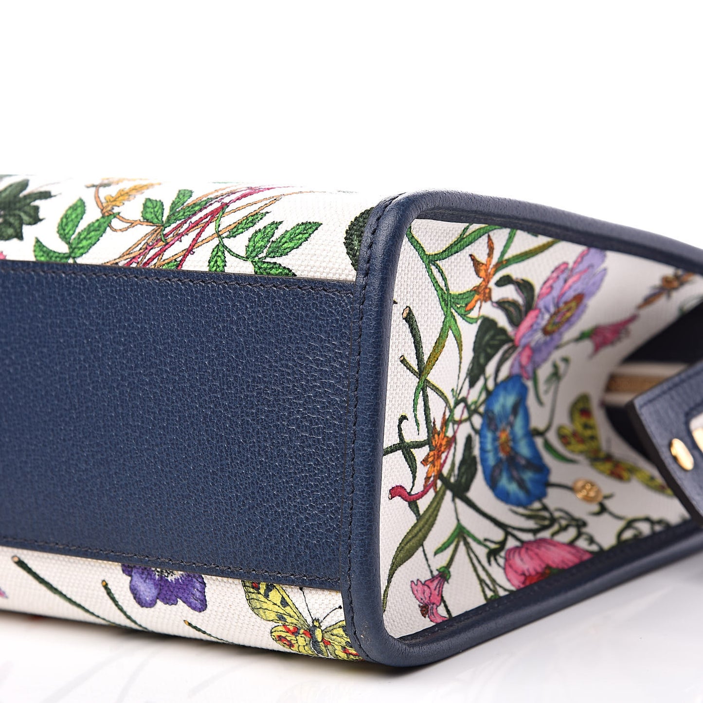 Canvas Medium Flora Tote White Multicolor Blue Agata