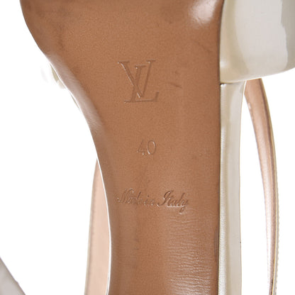 Louis Vuitton Patent Calfskin Oh Really Peep Toe Sandal Pumps 40 Ivory 8 of 18