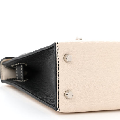 Hermes Chevre Mysore Horseshoe Mini Kelly Sellier 20 Nata Black 8 of 10