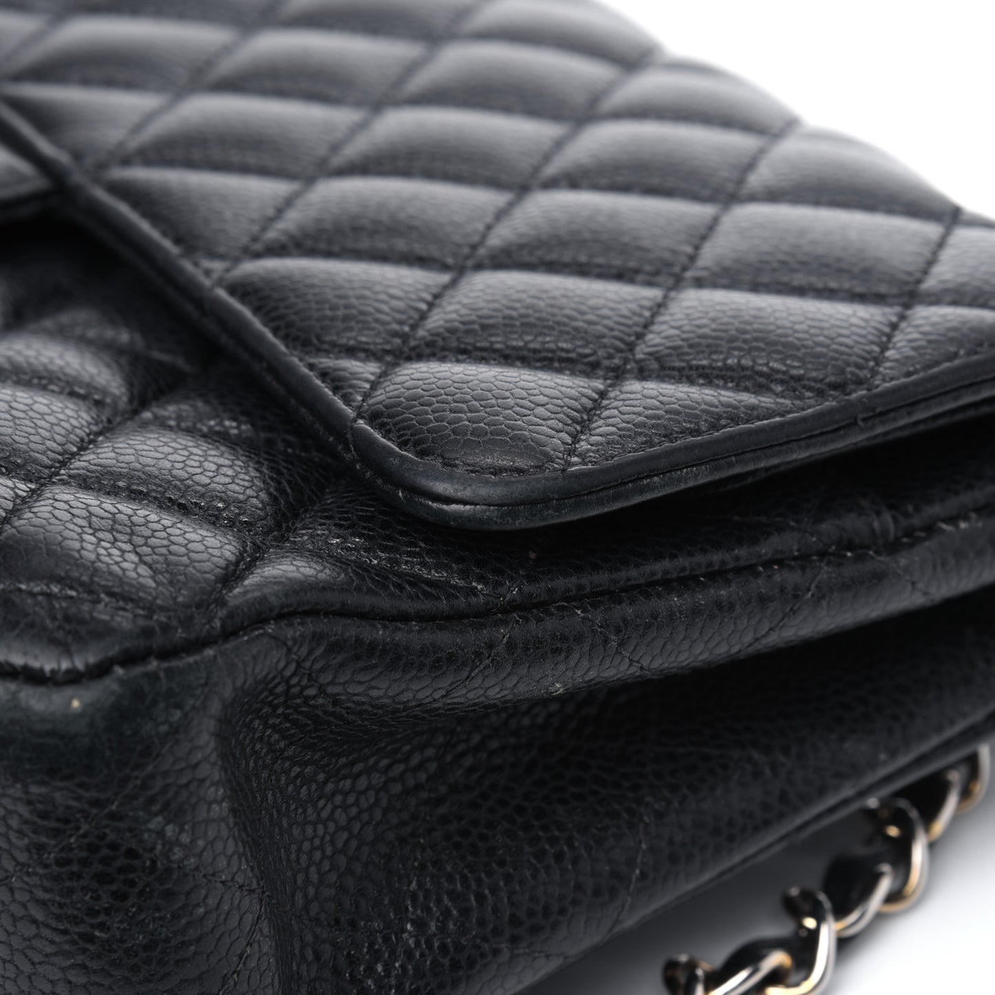 Caviar Quilted Medium Double Flap Black