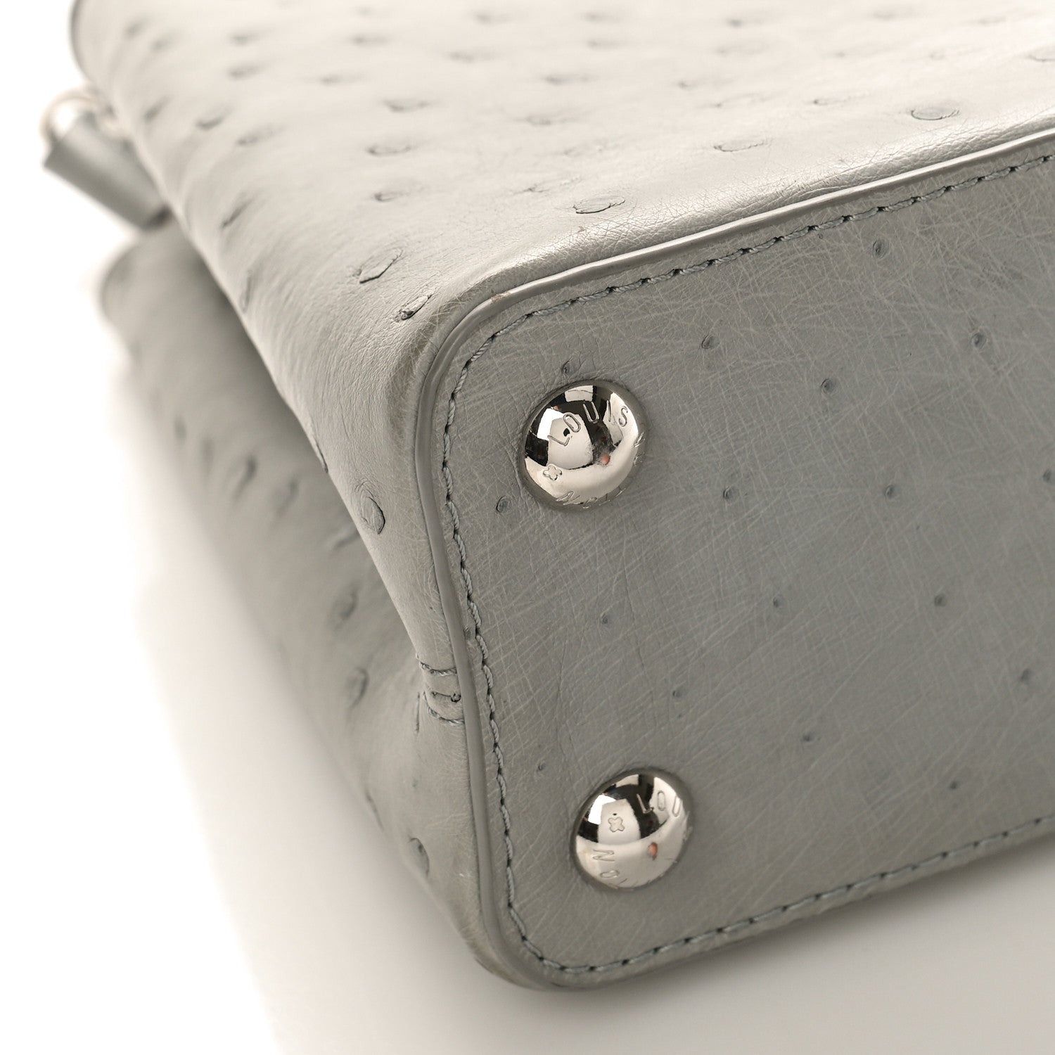 Louis Vuitton Ostrich Capucines BB Gris 7 of 9