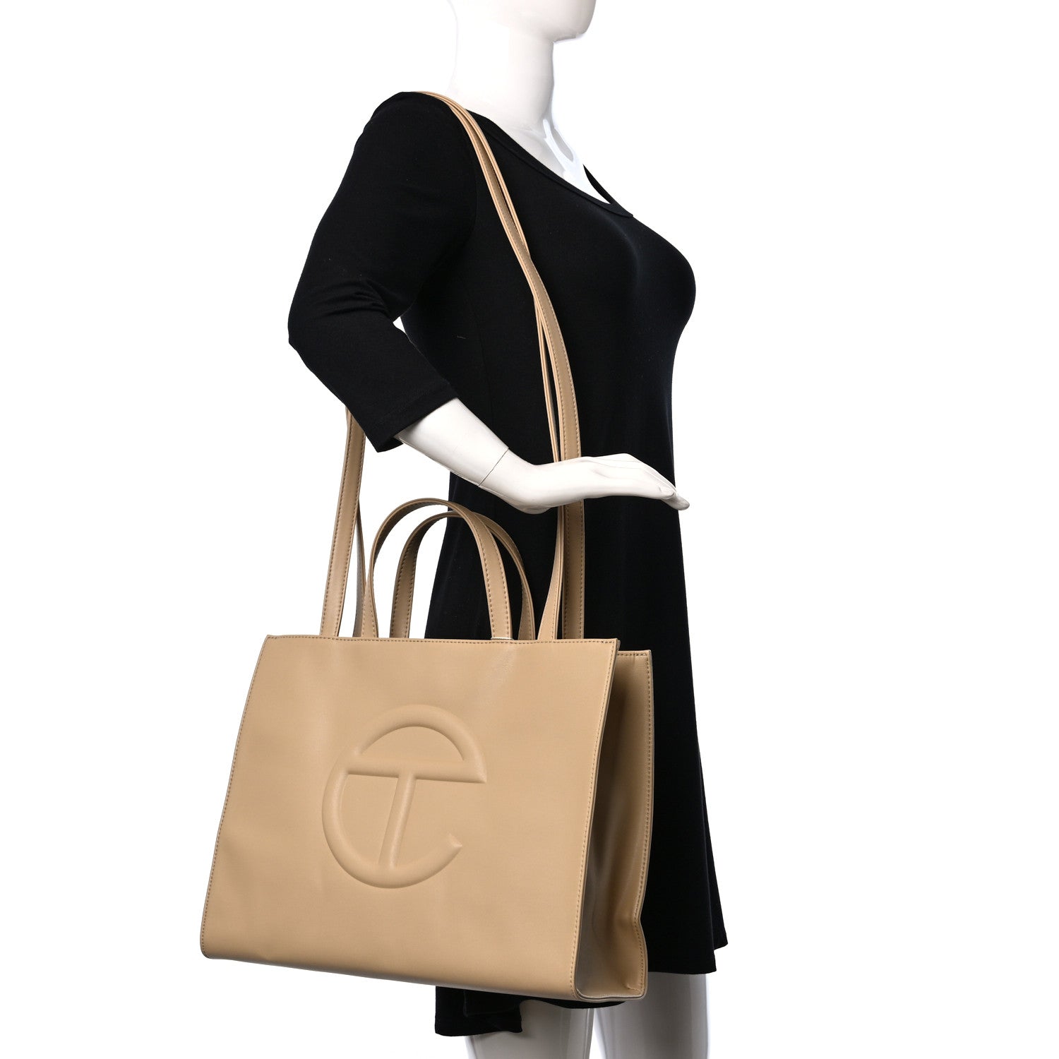 Telfar Vegan Leather Medium Shopping Bag Cream 2 of 8