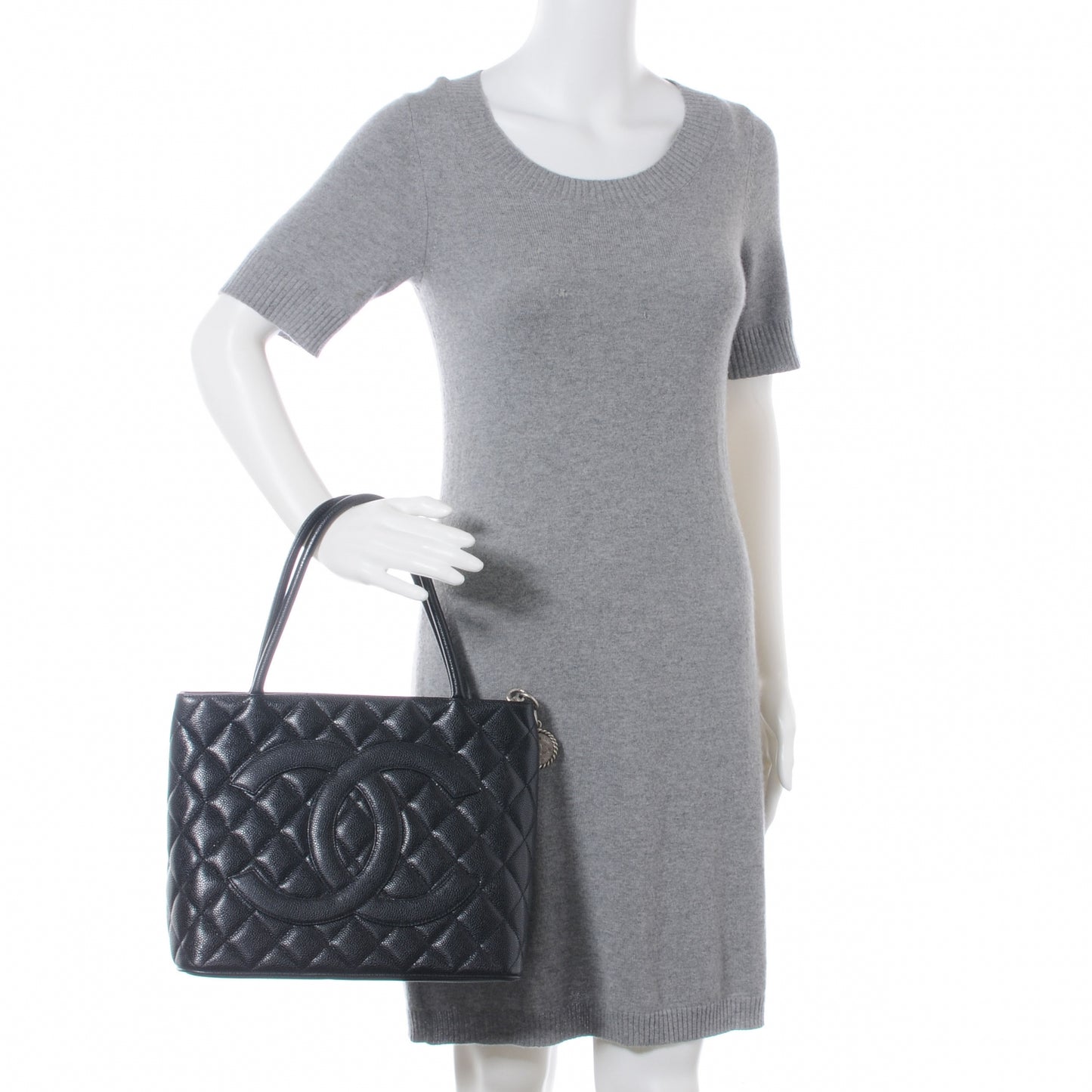 Caviar Medallion Tote Black