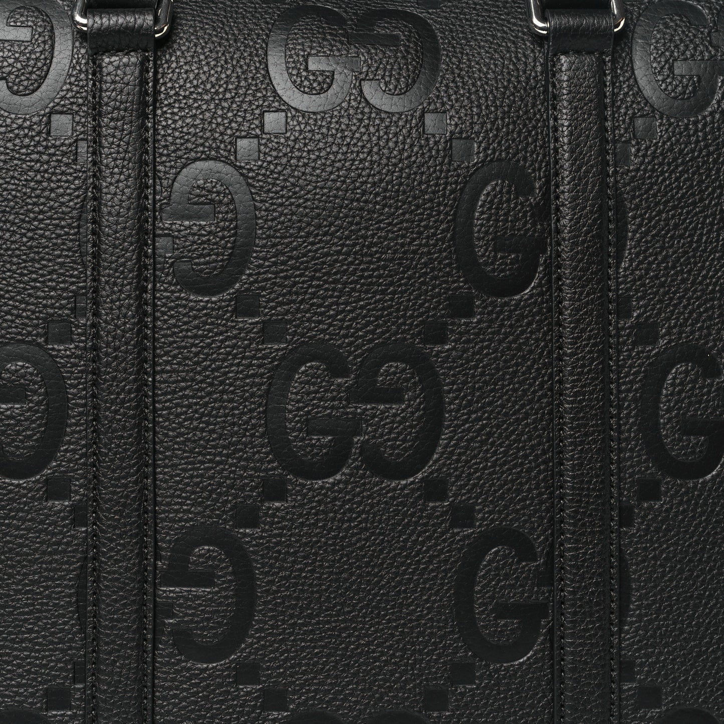 Piuma Calfskin Jumbo GG Embossed Briefcase Black
