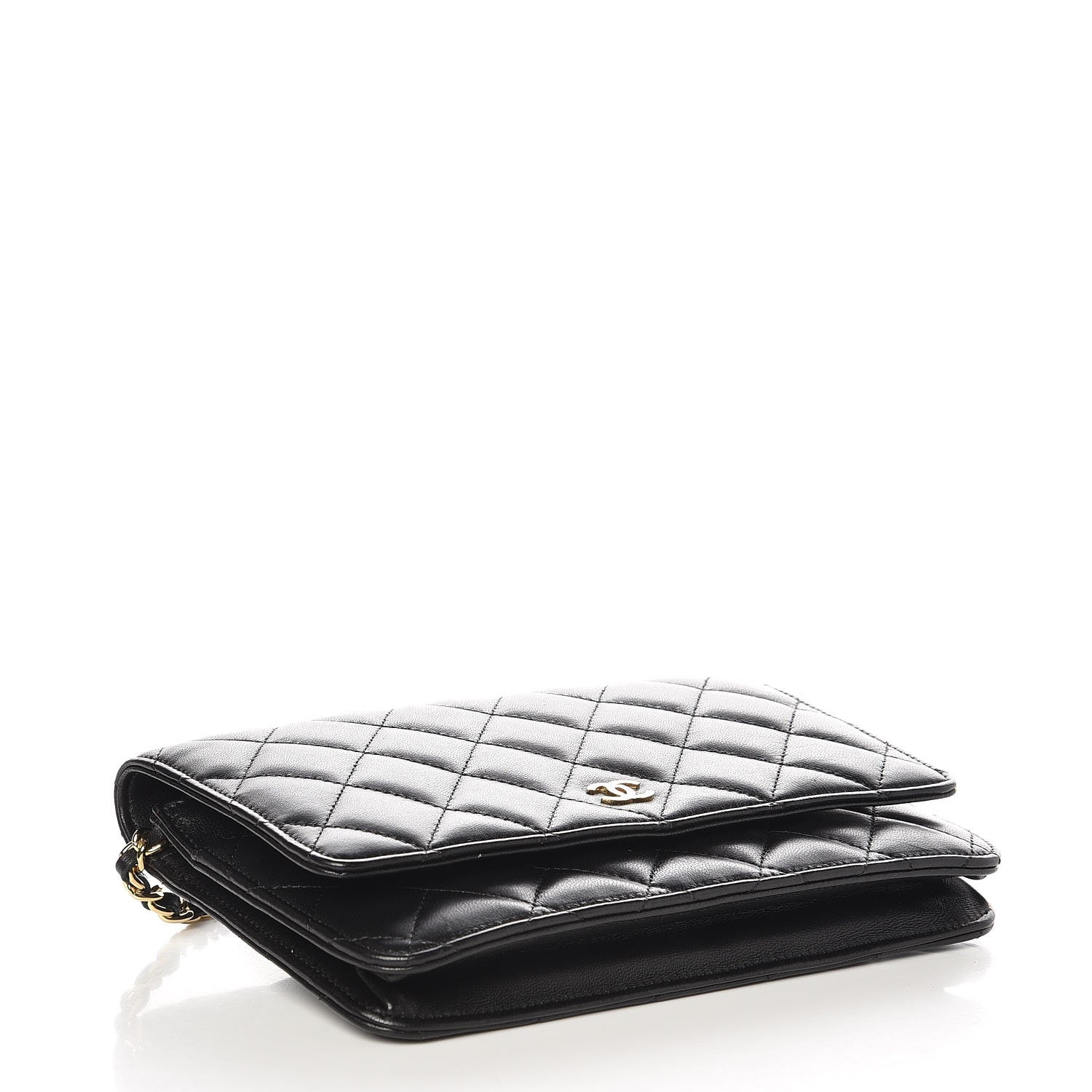 Chanel Lambskin Quilted Wallet On Chain WOC Black 4 of 9