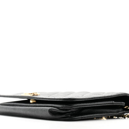 Chanel Caviar Quilted Boy Wallet On Chain WOC Black 11 of 12