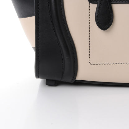 Celine Sleek Calfskin Micro Bi-Color Luggage Black Beige 9 of 12