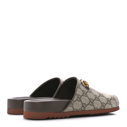 Gucci GG Supreme Monogram Miro Soft Calfskin Womens Horsebit Slippers 37.5 Beige Ebony New Acero 4 of 11