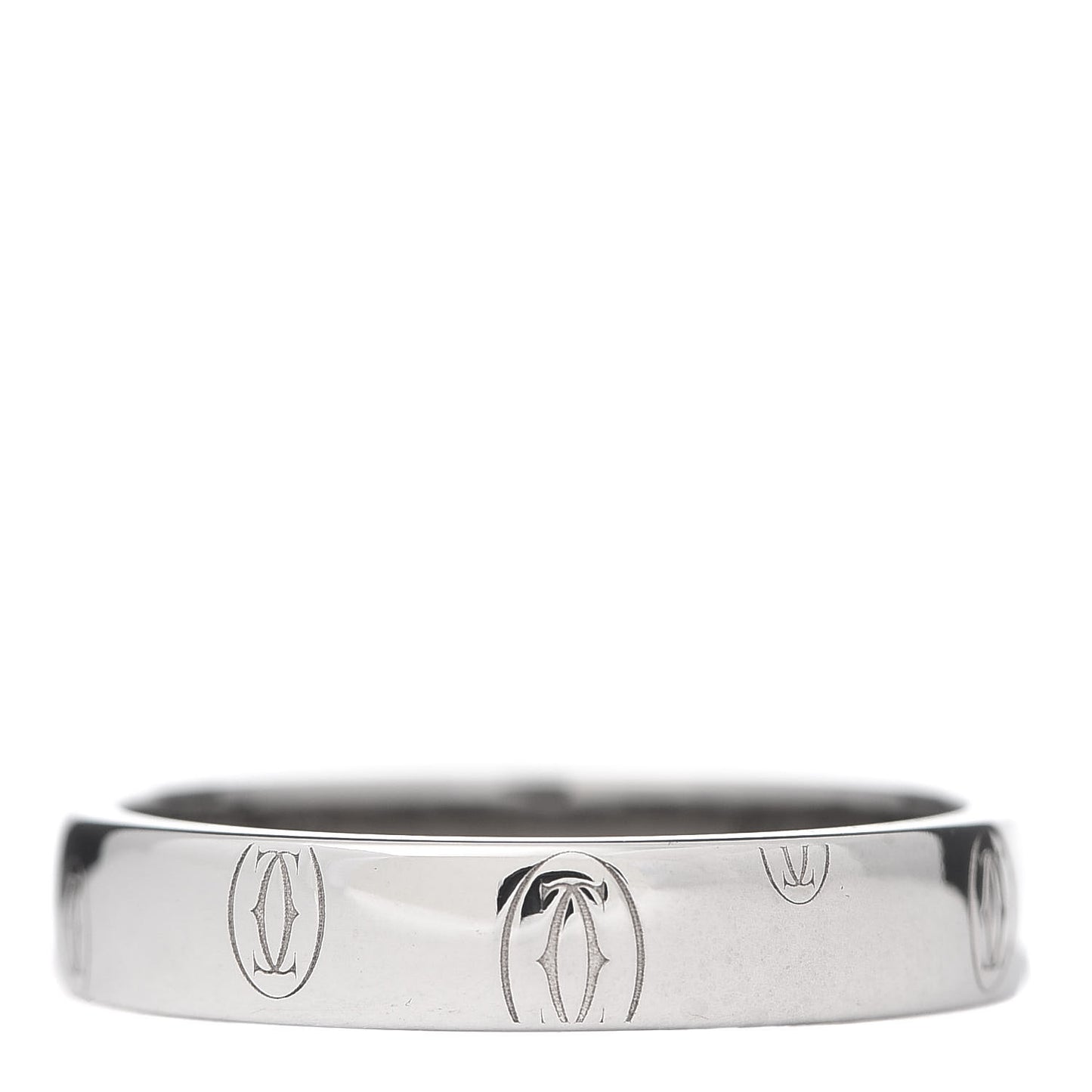 18K White Gold 4mm Happy Birthday Band Ring 56 7.5