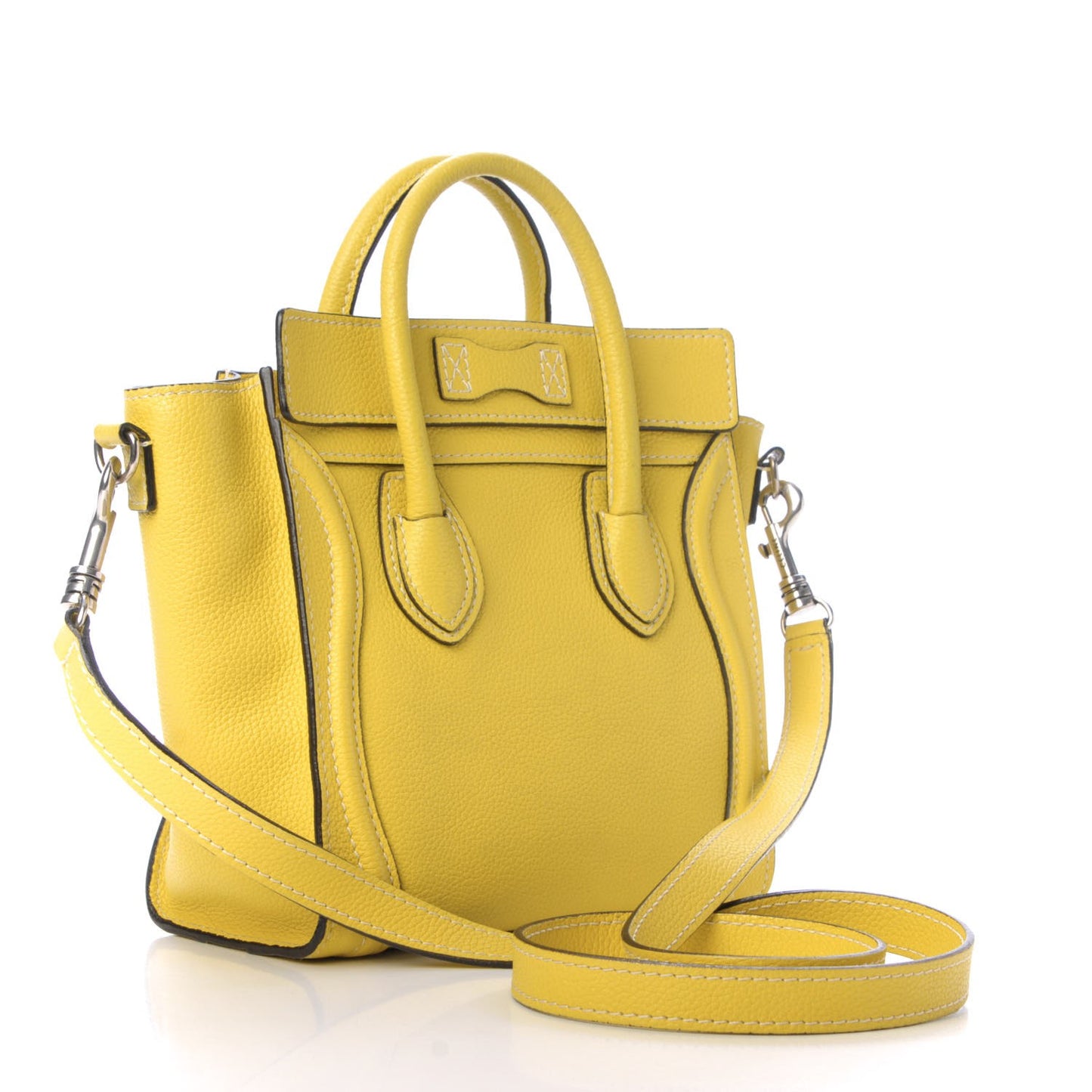 Drummed Calfskin Nano Luggage Citron